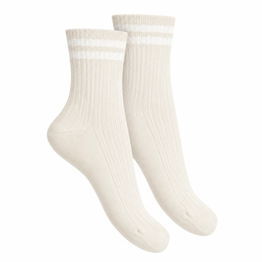 [20.75.0184-042-U] Women's Striped Sock (042 Sand)