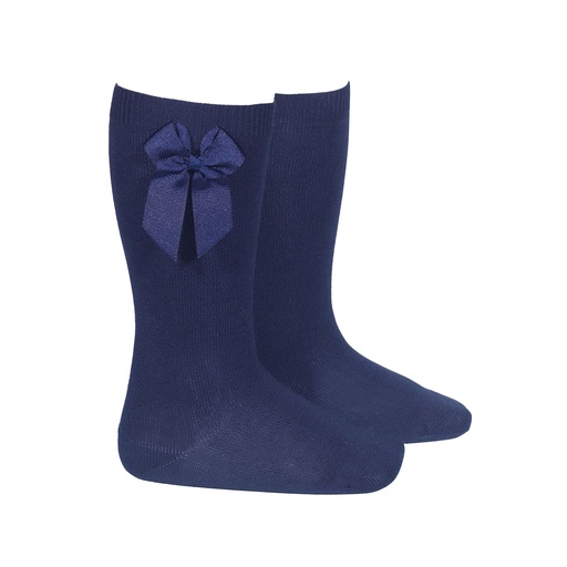 Knee Sock W/ Side Grosgrain Bow