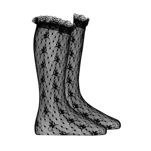 Floral Designed Lace Knee Sock