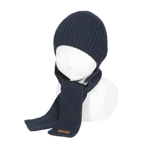 Fine Ribbed Scarf Hat