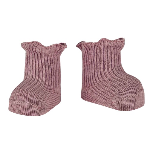 Ribbed Ruffled Trim Sock