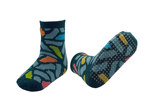 Abstract Print Non-Skid Terry Sock
