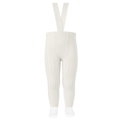 Ribbed Footless Tights W/ Suspenders