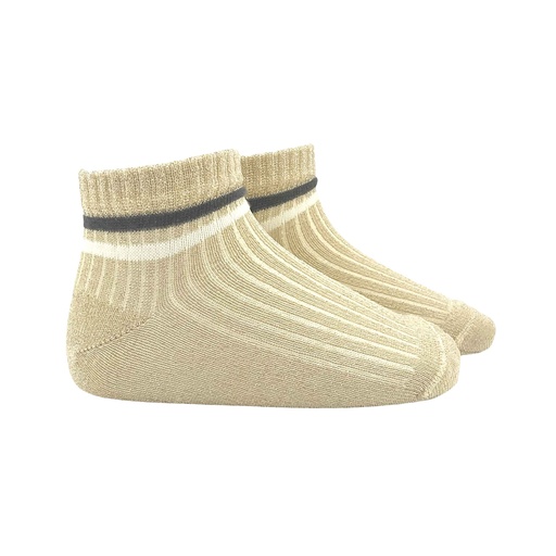 Color Striped Shimmer Ankle Sock