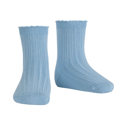 Ribbed Sock W/ Ruffled Trim