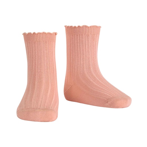 Ribbed Sock W/ Ruffled Trim