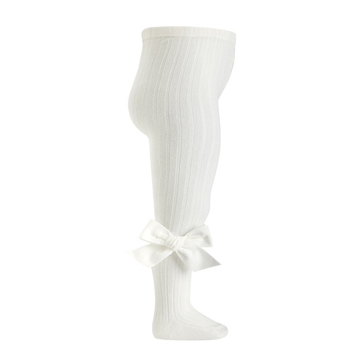 Ribbed Tights W/ Micro Corduroy Bow
