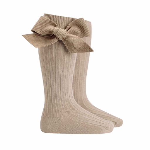 Knee Sock W/ Micro Corduroy Bow